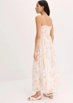 Damen bonprix Kleider|Kurzgrößen|Maxikleid aus zartem Mesh