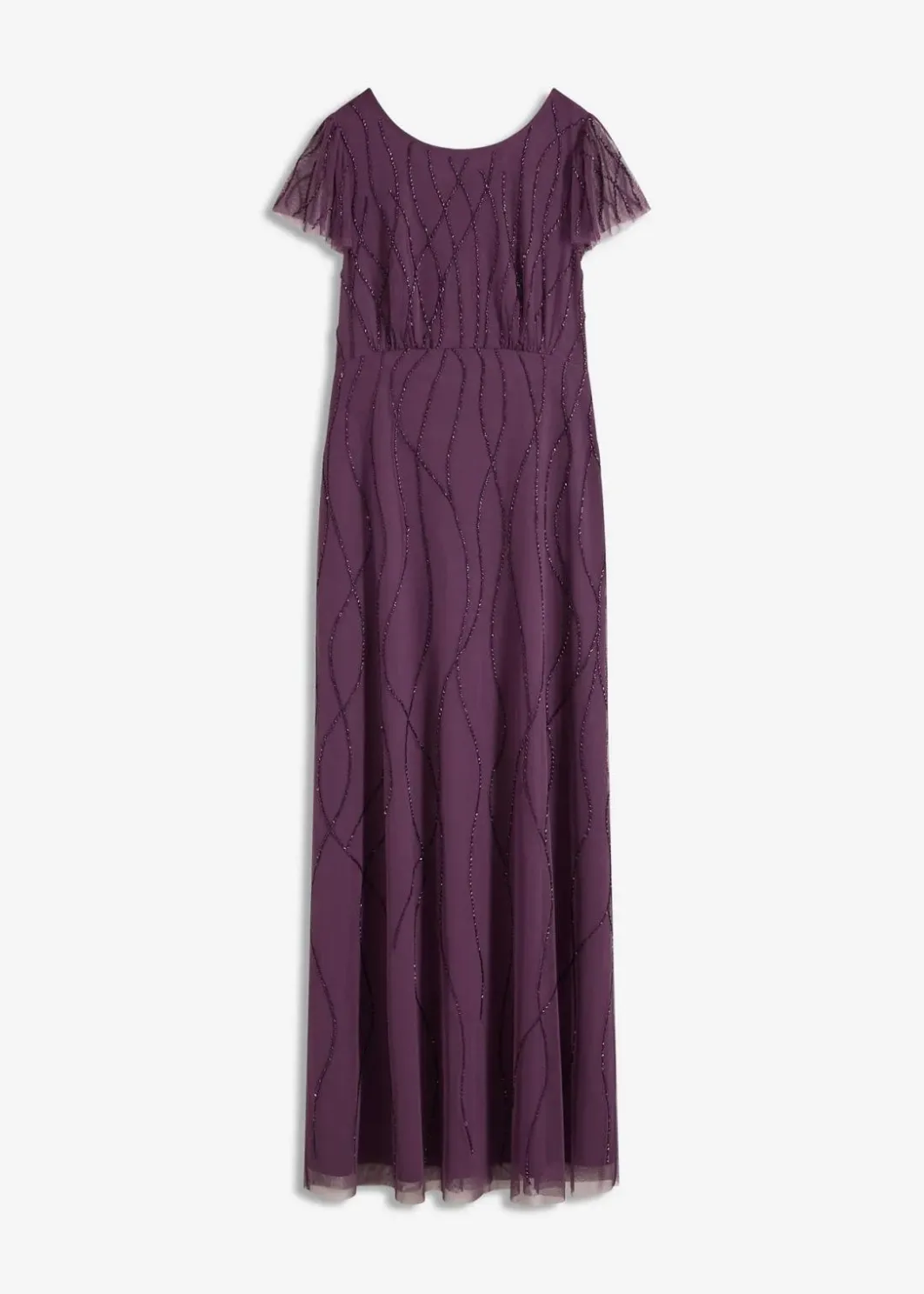 Damen bonprix Bekleidung·Pullover & Strickjacken|Festliche Mode|Maxikleid aus zartem Tüll mit Perlenstickerei