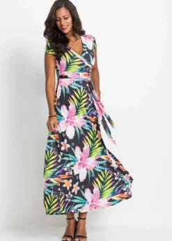 Damen bonprix Kleider|Maxikleid in Wickeloptik