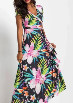 Damen bonprix Kleider|Maxikleid in Wickeloptik