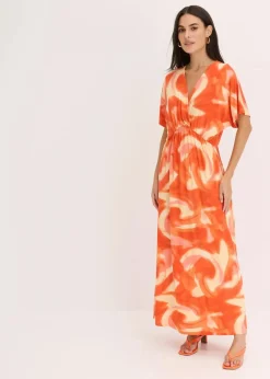 New Maxikleid mit Batik-Print aus softem Viskose-Mix Damen Bekleidung·Pullover & Strickjacken|Kleider