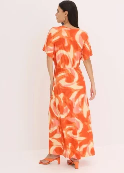 New Maxikleid mit Batik-Print aus softem Viskose-Mix Damen Bekleidung·Pullover & Strickjacken|Kleider