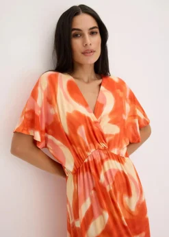 New Maxikleid mit Batik-Print aus softem Viskose-Mix Damen Bekleidung·Pullover & Strickjacken|Kleider