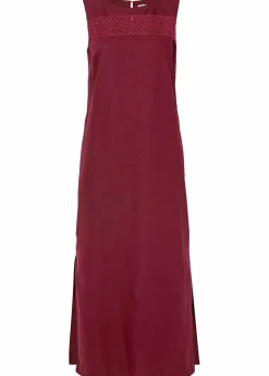 Damen bonprix Kleider|Bekleidung·Pullover & Strickjacken|Maxi-Kleid mit Leinen