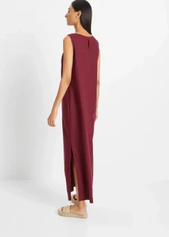 Damen bonprix Kleider|Bekleidung·Pullover & Strickjacken|Maxi-Kleid mit Leinen