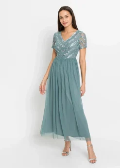Clearance Maxikleid mit Paillettenstickerei Damen Bekleidung·Pullover & Strickjacken|Festliche Mode