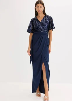 Damen bonprix Bekleidung·Pullover & Strickjacken|Festliche Mode|Maxikleid mit Paillettenstickerei