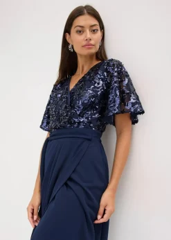 Damen bonprix Bekleidung·Pullover & Strickjacken|Festliche Mode|Maxikleid mit Paillettenstickerei