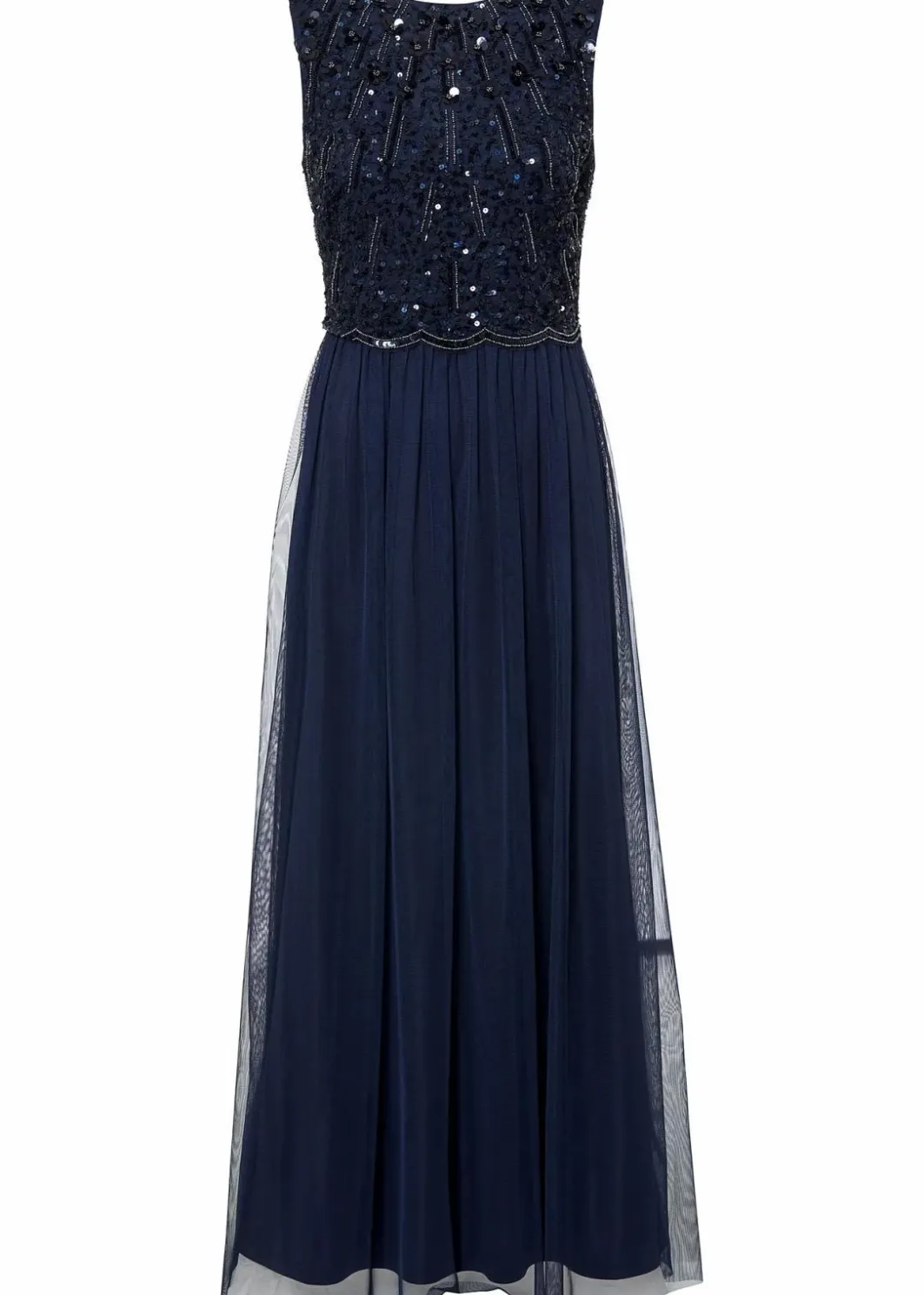 Damen bonprix Kleider|Festliche Mode|Maxikleid mit Paillettenstickerei