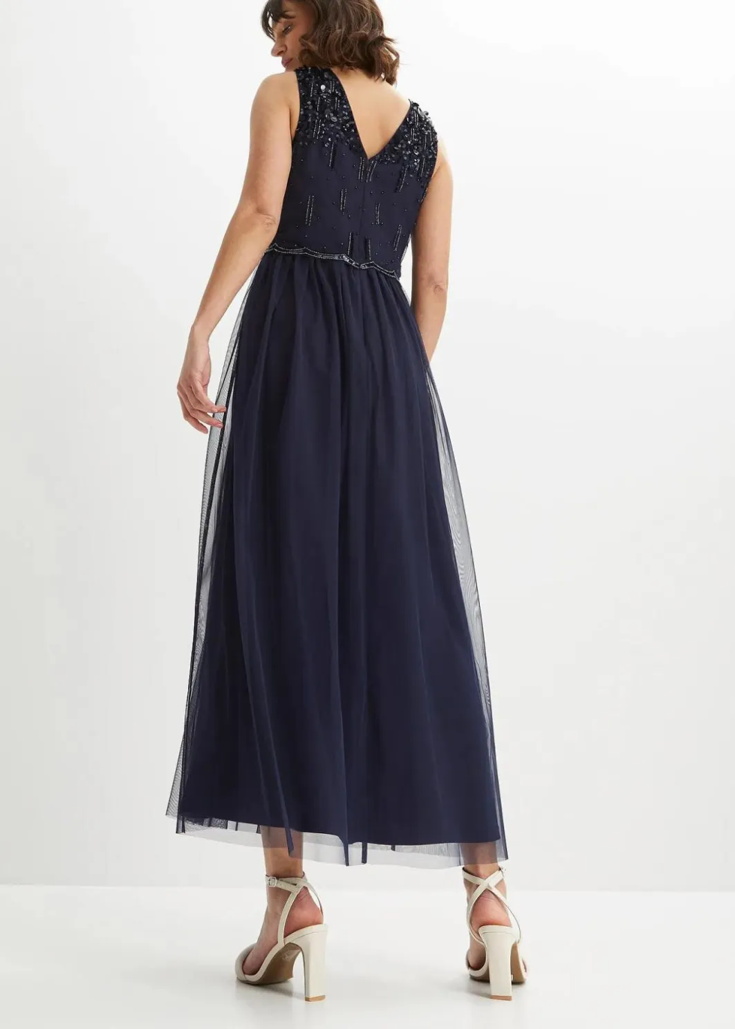 Damen bonprix Kleider|Festliche Mode|Maxikleid mit Paillettenstickerei