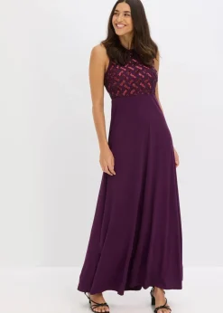 Damen bonprix Kleider|Festliche Mode|Maxikleid mit Paillettenstickerei