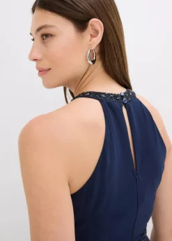 Clearance Maxikleid mit Perlenapplikation Damen Festliche Mode|Kleider