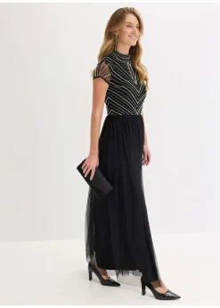 Discount Maxikleid mit Perlenstickerei Damen Bekleidung·Pullover & Strickjacken|Festliche Mode