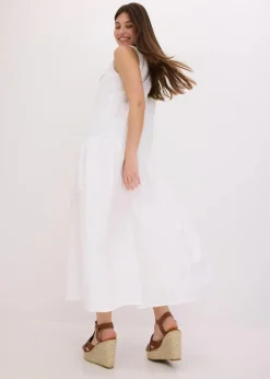 Best Maxikleid mit Raffungen aus Baumwolle Damen Bekleidung·Pullover & Strickjacken|Kleider