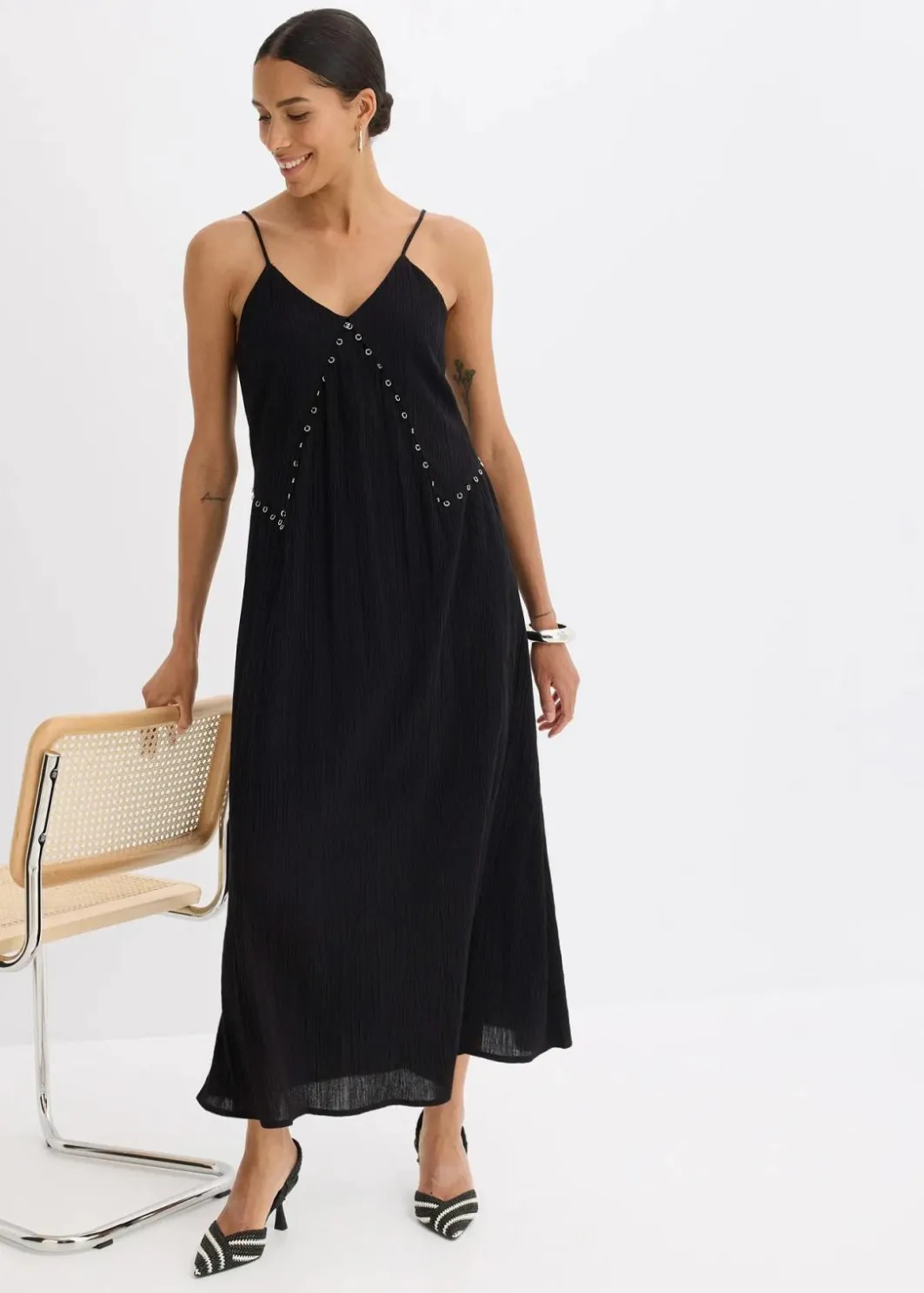 Discount Maxikleid mit Ösen-Verzierung Damen Kleider