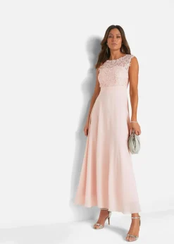 Damen bonprix Kleider|Festliche Mode|Maxikleid mit Spitze