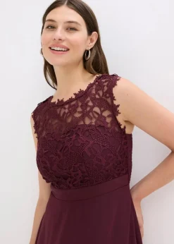 Damen bonprix Kleider|Festliche Mode|Maxikleid mit Spitze