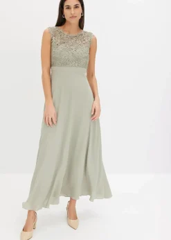 Damen bonprix Kleider|Festliche Mode|Maxikleid mit Spitze