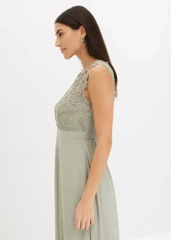 Damen bonprix Kleider|Festliche Mode|Maxikleid mit Spitze