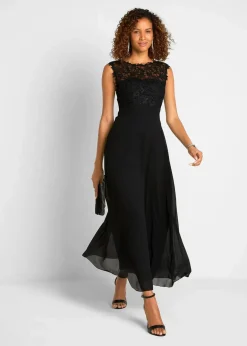 Damen bonprix Kleider|Festliche Mode|Maxikleid mit Spitze