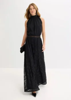 Damen bonprix Bekleidung·Pullover & Strickjacken|Festliche Mode|Maxikleid mit Spitzen-Rock