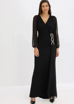 Damen bonprix Bekleidung·Pullover & Strickjacken|Festliche Mode|Maxikleid mit Strassstein-Applikation