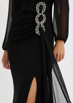 Damen bonprix Bekleidung·Pullover & Strickjacken|Festliche Mode|Maxikleid mit Strassstein-Applikation