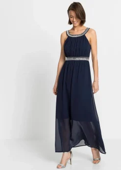 Damen bonprix Festliche Mode|Nachhaltigere Materialien|Maxikleid mit Strassstein-Applikation
