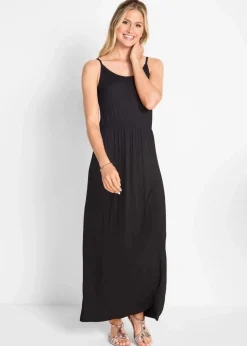 Clearance Maxikleid, tailliert aus fließendem Viskose Mix Damen Kleider