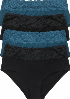 Damen bonprix Wäsche·Baumwollunterwäsche|Wäsche·Höschen|Maxipanty (4er Pack)