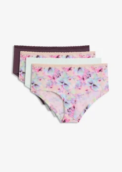 Damen bonprix Wäsche·Baumwollunterwäsche|Wäsche·Höschen|Maxipanty mit Bio-Baumwolle (4er Pack)
