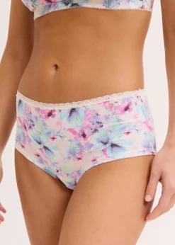 Damen bonprix Wäsche·Baumwollunterwäsche|Wäsche·Höschen|Maxipanty mit Bio-Baumwolle (4er Pack)