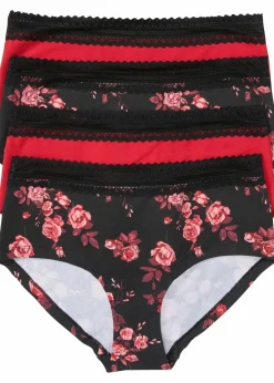 Damen bonprix Wäsche·Baumwollunterwäsche|Wäsche·Höschen|Maxipanty mit Bio-Baumwolle (4er Pack)