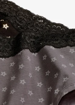 Damen bonprix Wäsche·Baumwollunterwäsche|Wäsche·Höschen|Maxipanty mit Spitze mit Bio-Baumwolle (4er Pack)
