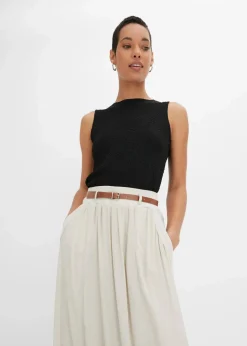 Damen bonprix Röcke|Nachhaltigere Materialien|Maxirock mit Gürtel (2-tlg.Set)