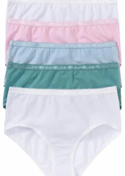 Damen bonprix Höschen|Baumwollunterwäsche|Maxislip (5er Pack)
