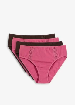 Damen bonprix Wäsche·Baumwollunterwäsche|Wäsche·Höschen|Maxislip mit Bio-Baumwolle (4er Pack)