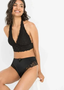 Damen bonprix Höschen|Maxislip mit blumiger Spitze
