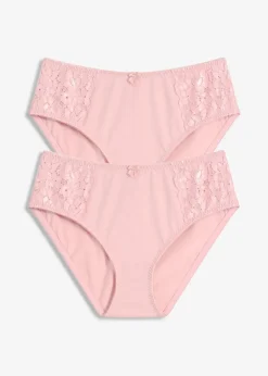 Damen bonprix Nachhaltigere Materialien|Höschen|Maxislip mit zarter Spitze (2er Pack)