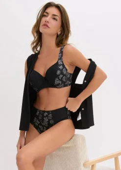 Damen bonprix Wäsche·Dessous|Wäsche·Höschen|Maxislip mit zarter Spitze (2er Pack)