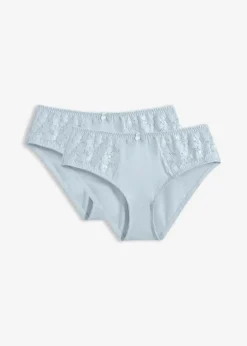 Damen bonprix Wäsche·Höschen|Nachhaltigere Materialien|Maxislip mit zarter Spitze (2er Pack)