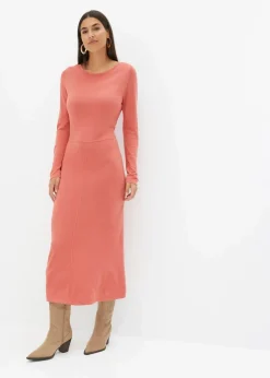 Damen bonprix Kleider|Strickmode|Maxi-Strickkleid aus Viskose-Mix