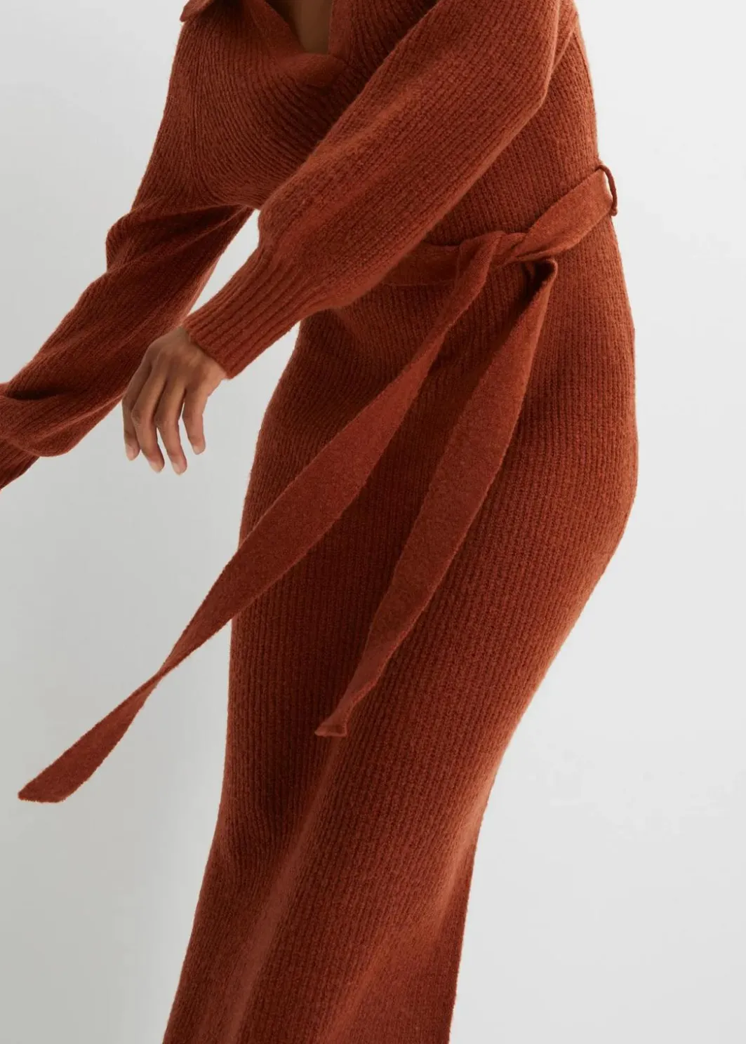 Damen bonprix Bekleidung·Umstandsmode|Strickmode|Maxi-Strickkleid mit Gürtel (2-tlg. Set)
