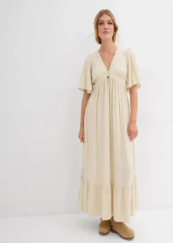 Best Maxi-Stufenkleid aus fließender Viskose Damen Bekleidung·Pullover & Strickjacken
