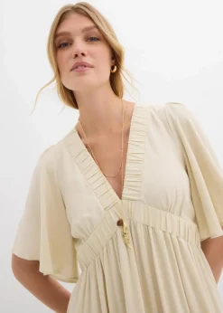 Best Maxi-Stufenkleid aus fließender Viskose Damen Bekleidung·Pullover & Strickjacken