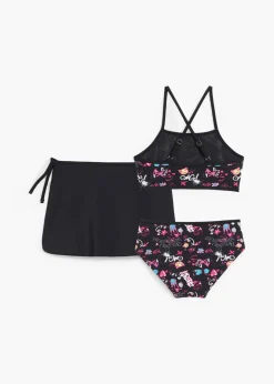 Kinder bonprix Jungen|Mädchen|Mädchen Bikini mit Rock (3-tlg.Set)