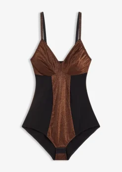 Damen bonprix Bodies|Shapewear|Medium Shape Body aus glitzerndem Material