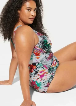 Medium Shape-Badeanzug in Wickeloptik Damen Nachhaltigere Materialien|Shapewear