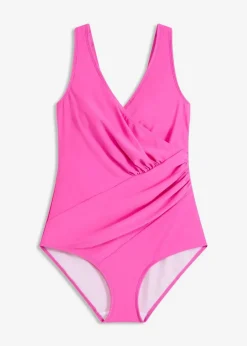 Damen bonprix Nachhaltigere Materialien|Bademode·Badeanzüge|Medium Shape-Badeanzug in Wickeloptik