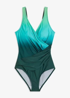 Damen bonprix Shapewear|Badeanzüge|Medium Shape-Badeanzug in Wickeloptik